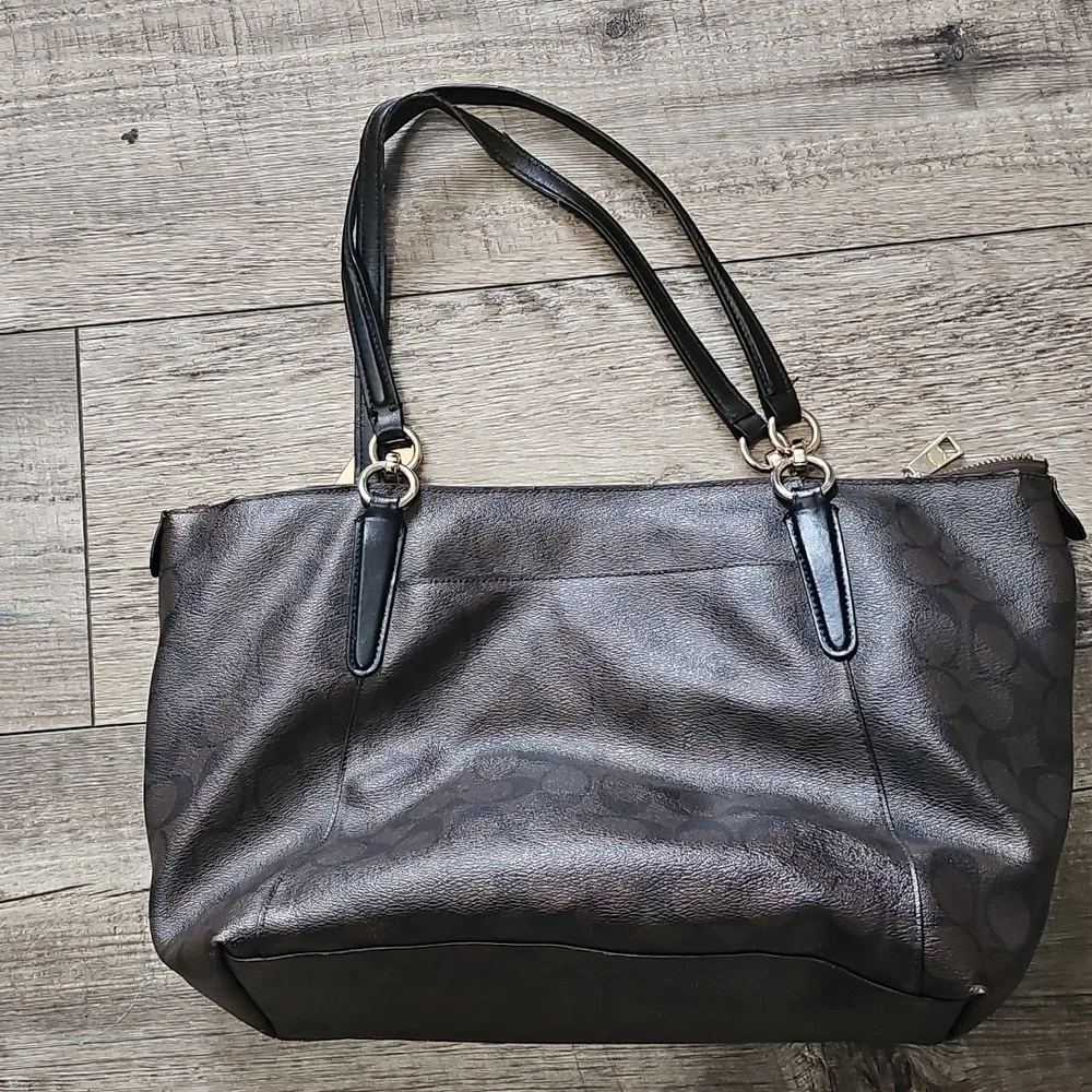 Coach Signature Coated Canvas Leather Ava Tote